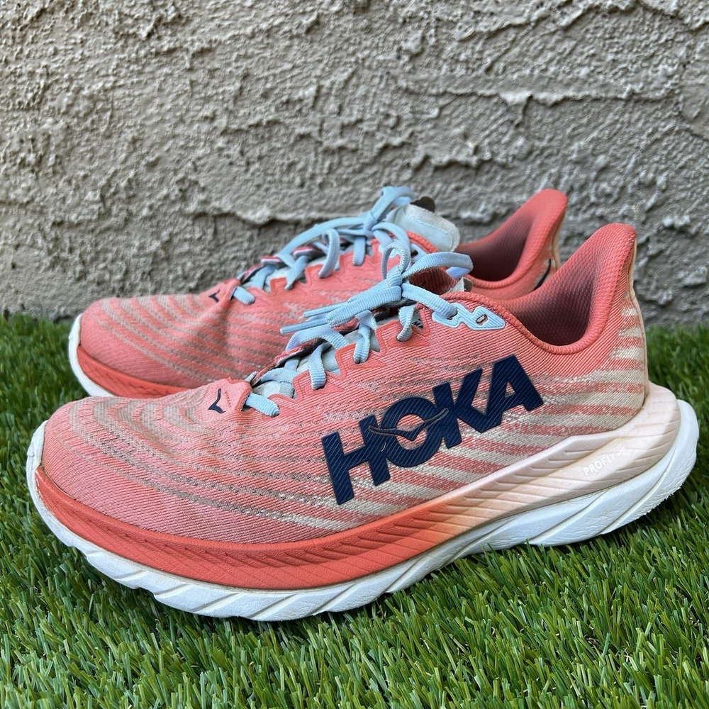 Hoka One One Shoes Women Size 9.5 Mach 5 Camellia Peach Running No Insoles